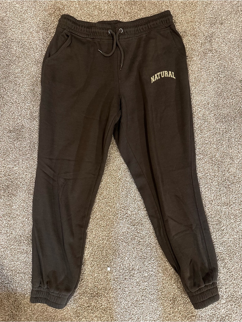 Primark Black Sweat Joggers with 'NATURAL' Logo